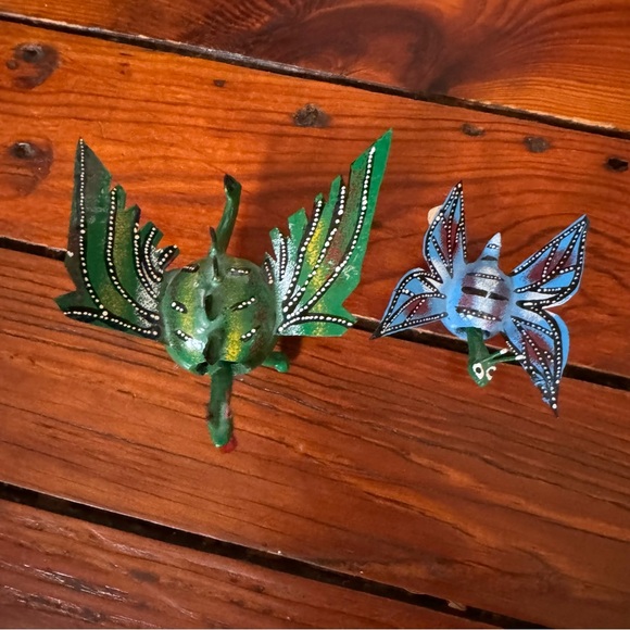 TONALA Mexico Small Animals Bobble Head Handmade Creatures Blue & Green Set of 2 - Picture 6 of 11